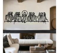 Arte de Pared de Metal: Jesús, la Última Cena, decoración de Pared Cristiana, Obra de Leonardo Da Vinci, línea Abstracta Minimalista, decoración Cristiana para el hogar (