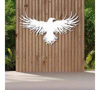 Arte de Pared de Metal Minimalista Moderno con diseño de Cuervo Vikingo, Cuervo y pájaros, decoración gótica para Sala de Estar, Dormitorio y Oficina (Blanco, 150 x 85 cm)