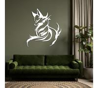 Arte de Pared de Metal Minimalista Moderno con diseño de Zorro, decoración de Pared de Metal con Forma de Zorro, decoración de Pared de Animales, Colgante Abstracto para el hogar, Dormitorio, Sala de