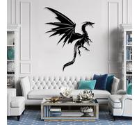 Arte de Pared de Metal Minimalista Moderno con dragón, decoración de Pared de Metal, decoración de Pared de dragón, fantasía, Ciencia ficción, para Sala de Estar, Regalo de inauguración de la casa, r