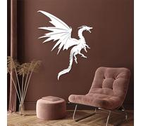 Arte de Pared de Metal Minimalista Moderno con dragón, decoración de Pared de Metal, decoración de Pared de dragón, fantasía, Ciencia ficción, para Sala de Estar, Regalo de inauguración de la casa, r