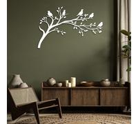 Arte de Pared de Metal Minimalista Moderno con pájaros, pájaros en una Rama, decoración de Pared con Hojas y Silueta de pájaro, Escultura de Rama de árbol para Sala de Estar, Dormitorio, Cocina, ofic