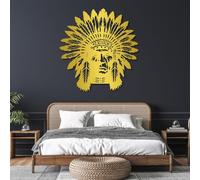 Arte de Pared de Metal Minimalista Moderno, decoración de Pared de Indios Americanos, decoración de Pared de nativos Americanos, decoración de Pared de Jefe Tribal para Sala de Estar, Dormitorio, ofi