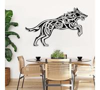 Arte de Pared de Metal Minimalista Moderno, decoración de Pared de Metal de Lobo Vikingo, decoración de Pared de Nudo Celta, Lobo de Metal, decoración de Pared vikinga, decoración de Fenrir, decoraci