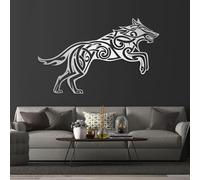 Arte de Pared de Metal Minimalista Moderno, decoración de Pared de Metal de Lobo Vikingo, decoración de Pared de Nudo Celta, Lobo de Metal, decoración de Pared vikinga, decoración de Fenrir, decoraci