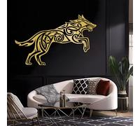 Arte de Pared de Metal Minimalista Moderno, decoración de Pared de Metal de Lobo Vikingo, decoración de Pared de Nudo Celta, Lobo de Metal, decoración de Pared vikinga, decoración de Fenrir, decoraci