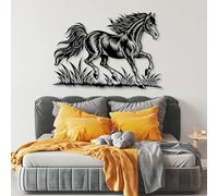 Arte de Pared de Metal Minimalista Moderno para decoración del hogar, Caballo Corriendo en un Prado, Caballo, Obra de Arte de Animales Salvajes de Gran tamaño, pósteres de Naturaleza para la estética