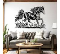 Arte de Pared de Metal Minimalista Moderno para decoración del hogar, Caballo Corriendo en un Prado, Caballo, Obra de Arte de Animales Salvajes de Gran tamaño, pósteres de Naturaleza para la estética