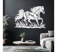 Arte de Pared de Metal Minimalista Moderno para decoración del hogar, Caballo Corriendo en un Prado, Caballo, Obra de Arte de Animales Salvajes de Gran tamaño, pósteres de Naturaleza para la estética
