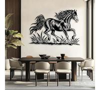 Arte de Pared de Metal Minimalista Moderno para decoración del hogar, Caballo Corriendo en un Prado, Caballo, Obra de Arte de Animales Salvajes de Gran tamaño, pósteres de Naturaleza para la estética