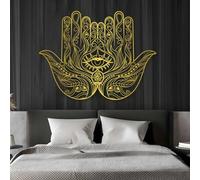 Arte de Pared de Metal Minimalista Moderno para decoración del hogar, Mano de Fátima, Hamsa Grande, símbolo del Mal de Ojo, decoración de meditación Zen, Mano de Fátima, decoración para Sala de Estar