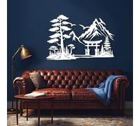 Arte de Pared de Metal Minimalista Moderno para decoración del hogar, Puerta Torii Japonesa, Paisaje de montaña, Puerta Torii, bonsái, Pino, decoración de Estudio Zen, decoración de Pared para oficin