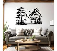 Arte de Pared de Metal Minimalista Moderno para decoración del hogar, Puerta Torii Japonesa, Paisaje de montaña, Puerta Torii, bonsái, Pino, decoración de Estudio Zen, decoración de Pared para oficin
