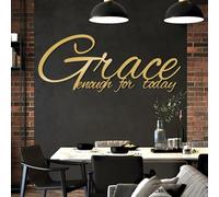 Arte de Pared de Metal Negro con Cita de Gracia, decoración de Pared de Arte Cristiano Inspirador de Metal, decoración de Arte Motivacional para el hogar para Sala de Estar, Dormitorio, pasi