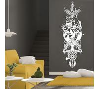 Arte de Pared de Metal Negro con Cuatro Elementos Naturales, atrapasueños de árbol de Olas Marinas de fénix de Metal, decoración de Arte de Pared, Escultura de Arte Moderno de decoració