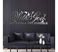 Arte de Pared de Metal Negro con Dios, decoración de Pared con versículos bíblicos Cristianos de Metal, Escultura Moderna para Sala de Estar, Dormitorio, Pasillo y escaleras.