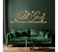 Arte de Pared de Metal Negro con Dios, decoración de Pared con versículos bíblicos Cristianos de Metal, Escultura Moderna para Sala de Estar, Dormitorio, Pasillo y escaleras.