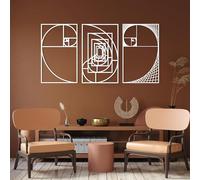 Arte de Pared de Metal Negro con proporción áurea, decoración de Pared geométrica Moderna en Espiral de Metal, decoración de Arte Minimalista, Escultura Moderna para Sala de Estar, dormitor