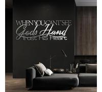 Arte de Pared de Metal Negro con versículo de fe y Confianza, decoración de Pared con Escritura Religiosa de Metal, decoración inspiradora para el hogar, Ideal para Sala de Estar, dormitori
