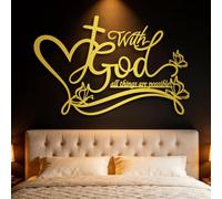 Arte de Pared de Metal Negro con versículos bíblicos de Dios, decoración de Pared de Metal con versículos bíblicos, decoración de Arte de Interior para Iglesia, Sala de Estar, Dormitorio, pa