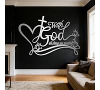 Arte de Pared de Metal Negro con versículos bíblicos de Dios, decoración de Pared de Metal con versículos bíblicos, decoración de Arte de Interior para Iglesia, Sala de Estar, Dormitorio, pa