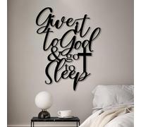 Arte de Pared de Metal Negro Dáselo a Dios, decoración de Pared de Metal Cristiano sobre Dormitorio, Escultura Moderna con Cita Religiosa para Sala de Estar, Dormitorio, Pasillo y escale