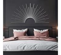 Arte de Pared de Metal Negro, decoración de Sol para Exteriores, Obra de Arte de Metal con diseño de Amanecer, Arte de Pared de Aluminio para Sala de Estar, Dormitorio, Pasillo y escaleras, Regal