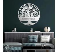 Arte de Pared de Metal Negro del Fruto del Espíritu, árbol de la Vida de Metal, decoración de Pared de Arte Cristiano, Escultura Moderna con versículo bíblico para Sala de Estar, dormit