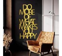 Arte de Pared de Metal Negro Haz más de lo Que te Hace Feliz, Letras de Metal con Palabras motivacionales, decoración de Pared, Escultura Moderna con Cita para Sala de Estar, Dormitorio, p