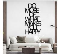 Arte de Pared de Metal Negro Haz más de lo Que te Hace Feliz, Letras de Metal con Palabras motivacionales, decoración de Pared, Escultura Moderna con Cita para Sala de Estar, Dormitorio, p
