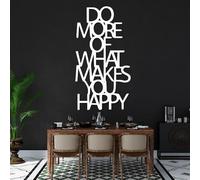Arte de Pared de Metal Negro Haz más de lo Que te Hace Feliz, Letras de Metal con Palabras motivacionales, decoración de Pared, Escultura Moderna con Cita para Sala de Estar, Dormitorio, p