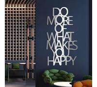 Arte de Pared de Metal Negro Haz más de lo Que te Hace Feliz, Letras de Metal con Palabras motivacionales, decoración de Pared, Escultura Moderna con Cita para Sala de Estar, Dormitorio, p