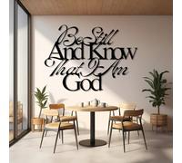 Arte de Pared de Metal: Quédense quietos y sepan Que yo Soy Dios. Salmo 46:10. Decoración de Pared con versículos bíblicos. Decoración Cristiana para el hogar. Biblia gra