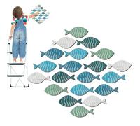 Arte de pared de peces - Juego de esculturas náuticas, decoración temática marina | Exhibición decorativa creativa inspirada en el océano para el hogar, baño divertido, sala de estar y dormitorio