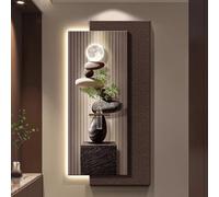 Arte de pared de piedra arenisca 3D con luz LED, decoración de pared grande, interruptor de control remoto para entrada, sala de estar y pasillo