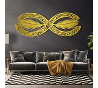 Arte de pared de plumas, decoración de pared de metal infinito para sala de estar, dormitorio, oficina, pasillo