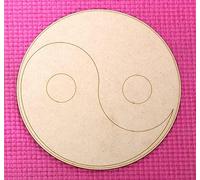 Arte de pared de rejilla de madera para tallar, protección contra el mal de ojo, decoración étnica, regalo de inauguración de la casa, para buena suerte, fortuna, felicidad (Yinyang)