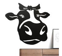 Arte de pared de vaca de metal, decoración de pared de animales, vaca con cuernos de hierro, cabra, figura de hipopótamo de orejas grandes para cocina, dormitorio
