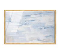 Arte de pared de vidrio acrílico brillante enmarcado de Frozen in Time II, abstractos neutros de Art Remedy, marco dorado, 15 x 10 pulgadas