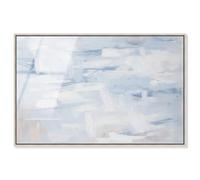 Arte de pared de vidrio acrílico brillante enmarcado de Frozen in Time II, abstractos neutros de Art Remedy, marco plateado, 61 x 40 cm