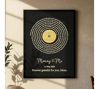 Arte de pared de vinilo con letra de canción personalizada, impresión en espiral personalizada de mamá y yo con nombre y fecha, regalo emocional para el día de la madre de parte de la hija, póster