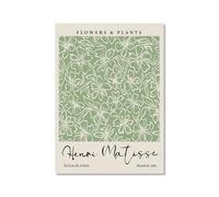 Arte de pared de William Morris de Matisse verde salvia, impresión floral abstracta Bauhaus, póster de mercado de flores, decoración estética de pared para sala de estar (SKU6, 16 x 20 pulgadas, sin