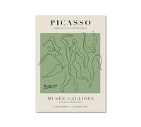 Arte de pared de William Morris de Matisse verde salvia, impresión floral abstracta Bauhaus, póster de mercado de flores, decoración estética de pared para sala de estar (SKU1,40.6 x 61.0 cm, sin
