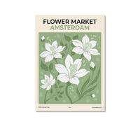 Arte de pared de William Morris de Matisse verde salvia, impresión floral abstracta Bauhaus, póster de mercado de flores, decoración estética de pared para sala de estar (SKU4, 50 x 75 cm, sin marco)