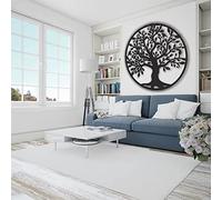 Arte de pared decorativo del Árbol de la Vida grande de 60 cm / 23,6 pulgadas, Escultura de pared de árbol genealógico de metal, Letrero colgante de pared del Árbol de la Vida calado para oficina