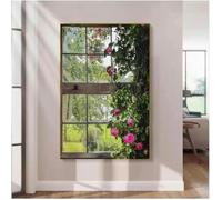 Arte de pared decorativo en 3D, esculturas de pared, arte colgante de pared con luz LED, mural de pared con ventanas de apertura falsas iluminadas, lámpara decorativa de pared con vista de ventana