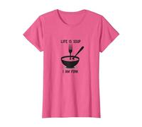Arte de Pared Divertido de Cocina Life is Soup I Am Fork Camiseta, Mujer, Rosa Jaspeado, XL