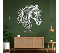 Arte de Pared Ecuestre de Cabeza de Caballo Negro de Metal, decoración de Pared Colgante de Granero de Entrada de casa de Campo Moderna de Metal, Escultura de Arte Moderno de decoración