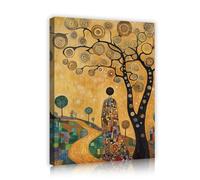 Arte de pared en lienzo abstracto de camino de árbol Impresiones contemporáneas Decoración del hogar Póster Pintura Colores vibrantes Obra de arte para vivir en casa 40x50cm Marco interior