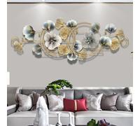 Arte de Pared en Metal 3D - Hoja de Ginkgo en Hierro Forjado Moderna - Decoración de Pared Hecha a Mano para Salón, Dormitorio, Hogar - Escultura de Pared Elegante 127 x 44 cm
